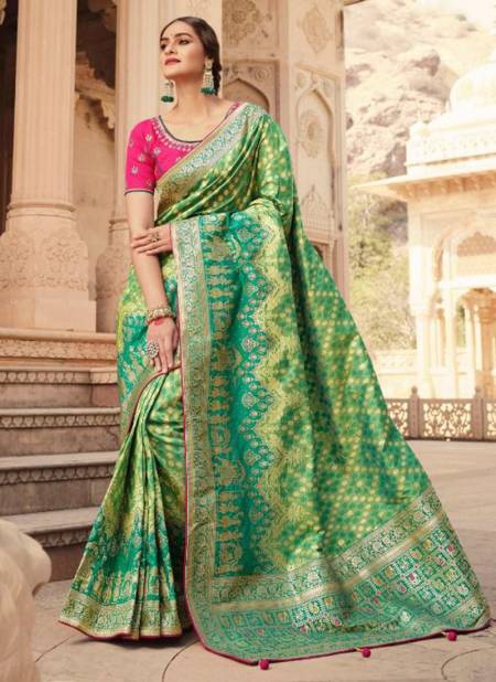 Green Colour Royal Vrindavan Vol 23 New Latest Designer Festive Wear Saree Collection 10153